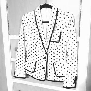 White Polka Dot Express Blazer